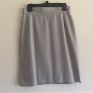 Straight light gray skirt, custom tailored, size 4